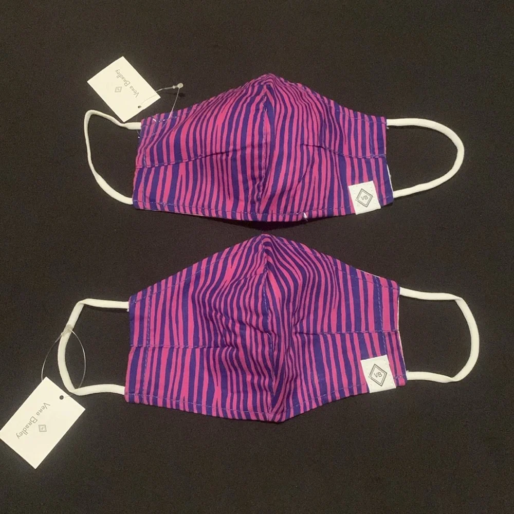 NWT Vera Bradley Cotton Face Mask Lot of 2 Impressionista Stripe